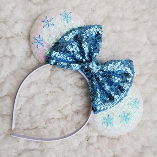 Snowflake Ice Leopard Velvet Bow Mouse Ears Golden Rose Hair Headband For Girl Festival Party Hairband Witch Hair Accessories