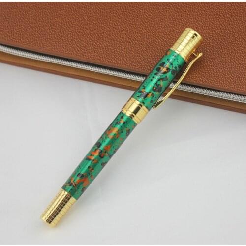 DIKA WEN Rollerball Pen Luxury Gold Clip Ballpoint Pen 0.5mm Black Refill Metal Roller Ball Pens Free Shipping