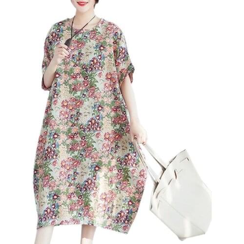 ARCSINX Floral Dress Women Oversized 9XL 8XL 7XL Short Sleeve Prairie Chic Women Dress Large Size Dresses For Women 4XL 5XL 6XL
