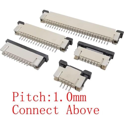 10Pcs/lot 1mm Pitch FPC FFC Flat Cable Socket Connector 4P 6P 8P 10P 12P 14P 16P 18P 20P 24P 26P 30P 32Pin
