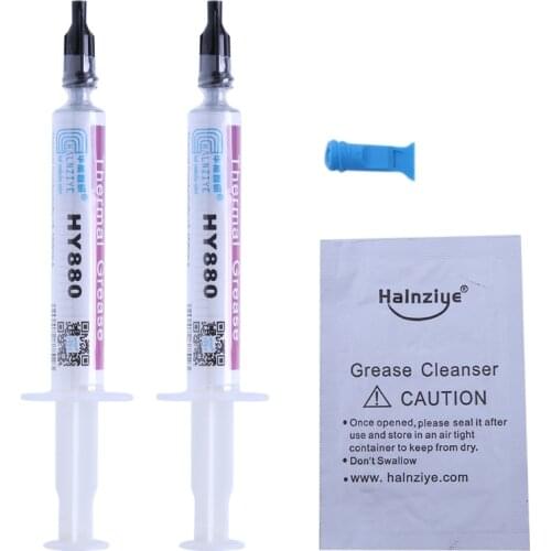 2Pcs HY880 CPU Chipset Cooling Grease Thermal Conductive Silicone Paste Heat Sink Paste 2g 5.15W