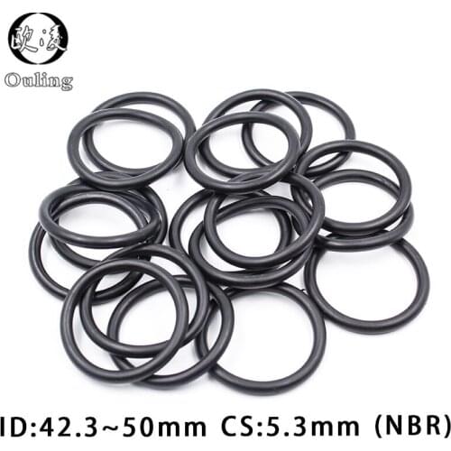 20PC/Lot Rubber Ring NBR O-Ring Sealing CS 5.3mm ID42.3/43.7/45/46.2/47.5/48.7/50mm Nitrile O Ring Seal Oil Ring Gasket Washer