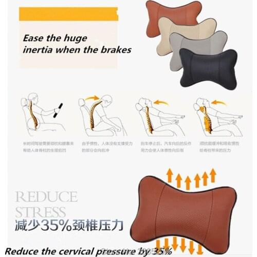 Car Headrest Pillow Seat Cushion PU Leather Soft Perforating Design for Lada kalina samara granta priora niva largus accessories