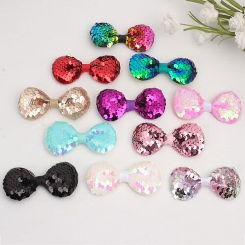 Sequin Bows Accessories Reversible Craft Supplies Diy Handicrafts Production Materials Headwear Clothing Sewing Supplies 5pcs