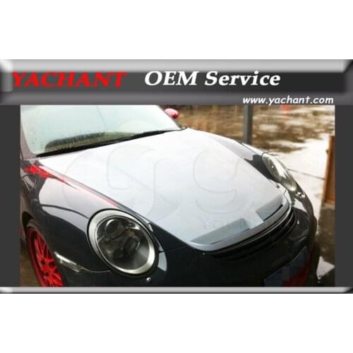 Car-Styling Carbon Fiber Bodykit Hood Glossy Black Fit For 2005-2011 Porsche 987 Boxster Cayman 911 997 TA Style Hood Bonnet