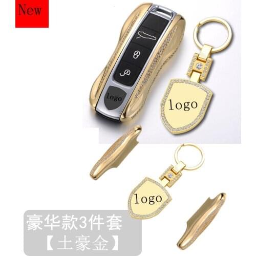 High Quality Aluminum Alloy Diamond Key Case for Porsche Macan 911 Panamera Car Accessories