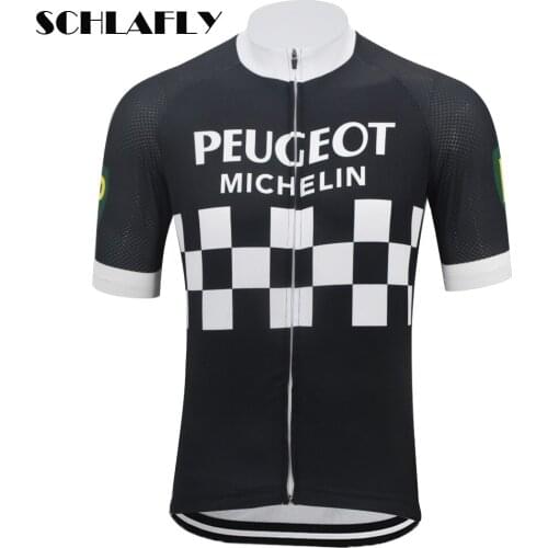 Black white retro cycling jerseys summer bike wear jersey cycling top road jersey cycling clothing schlafly