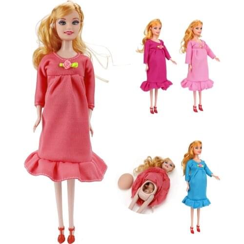 HIINST childrens toys dolls 1pcs Educational Real pregnant doll suit mom doll have a baby in her tummy for barbie doll child toy