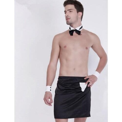 Hot servant costume sexy exotic costume waiter costume for men