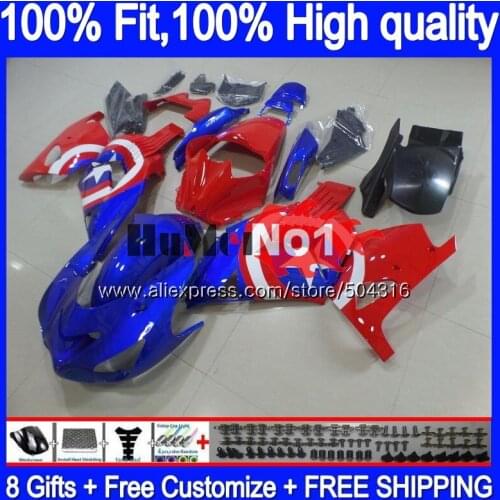 Injection For KAWASAKI ZX-14R ZX14R 12 13 14 15 16 17 87MC.55 ZZR1400 ZX 14R 2012 2013 2014 2015 2016 2017 Fairing Blue red