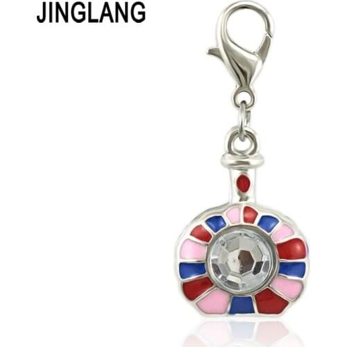 JINGLANG Wine Bottle Charms Antique Making pendant fit Vintage Tibetan Silver DIY bracelet necklace 12 pcs