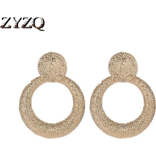 ZYZQ Classic Hollow Out Circle Pendant Earrings Fashion Superb Birthday Gift Women Accessories Wholesale Lots&Bulk Hot Selling