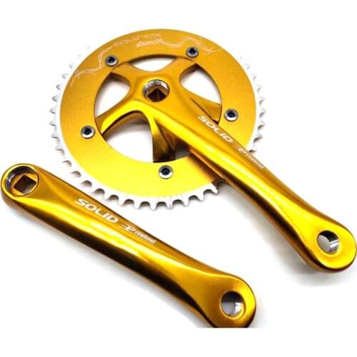 Golden bicycle crank for P8 412 BCD 130mm 46T crank suit 46 teeth crank set for folding bike steel chain ring square hole 170mm