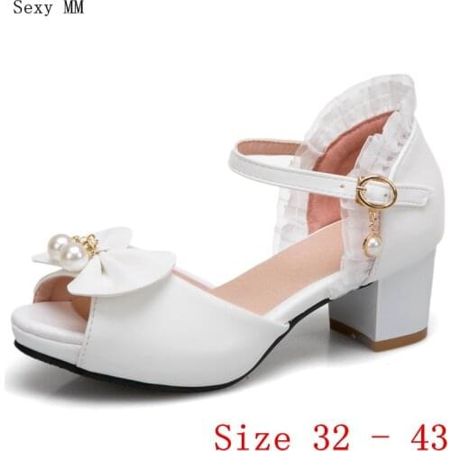 Summer Pumps Women Peep Toe High Heels Party Wedding Platform Sandals Woman High Heel Shoes Small Plus Size 32 33 - 40 41 42 43