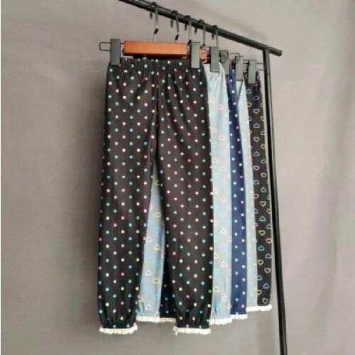 Sweet Girls Leggings Winter Kids Dot Print Lace Pants Baby Girls Slim Trousers Childrens Elastic Elastic Waist Pants