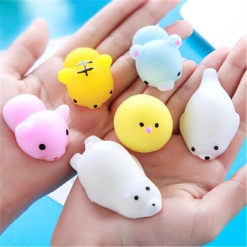 Cute Mochi Squishy kawaii Pack Mini Animal Antistress Ball Squeeze Toys Squishi Rising Stress Relief Squishy Toy Pets Fun Gift