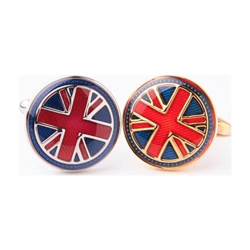 Trendy National Flag Cufflinks Round Shape Design Cuff Button For Mens Business French Shirt Birthday Creative Gift