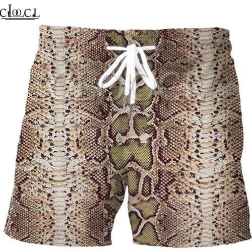 CLOOCL Snakeskin Pattern 3D Print Gray Green Snake Shorts Men Women Fashion Shorts Harajuku Street Style Homme Animal Shorts