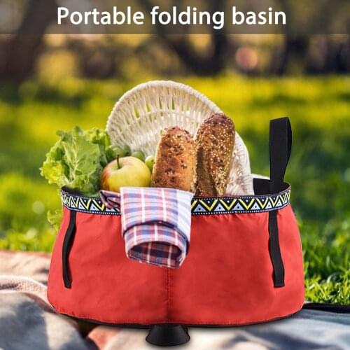 Portable 12L Waterproof Water Bag Foldable Washbasin Travel Fishing Bucket Footbath Wash Basin Double Layer