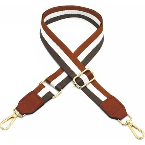 Handbag Strap Nylon Striped Woven Strap for Women Crossbody Shoulder Bag Handbag Adjustable Brown Belt Bag Accessories 125cm