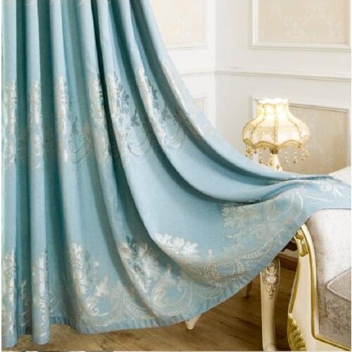 Luxury Nordic Style Jacquard Curtains for Living Room Dining Room Bedroom Shading Slub Cotton Jacquard Curtains Custom