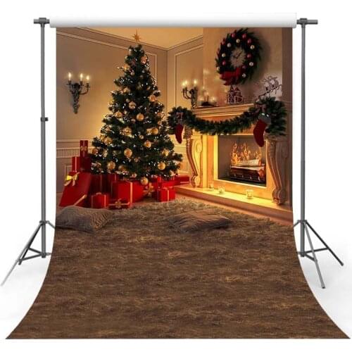 Christmas Photography Backgrounds Tree Garland gift chandelier fireplace cute professional background backdrop for photo studio