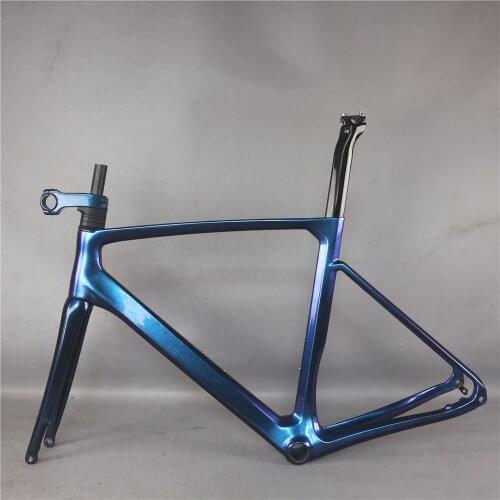 Seraph Brand SuperLight Custom Chameleon Paint Inner Cable Carbon Fiber T1000 Disc Road Bike Frame TT-X24 With Stem