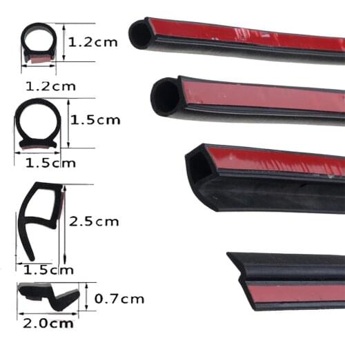 2 Meters Shape B P Z Big D Car Door Seal Strip EPDM Rubber Noise Insulation Weatherstrip Soundproof Car Seal Strong adhensive