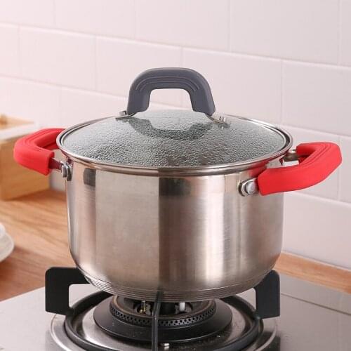 Thickened anti scalding heat insulation silica gel pot handle pan cover high temperature anti-scald gloves kitchen tool one pair