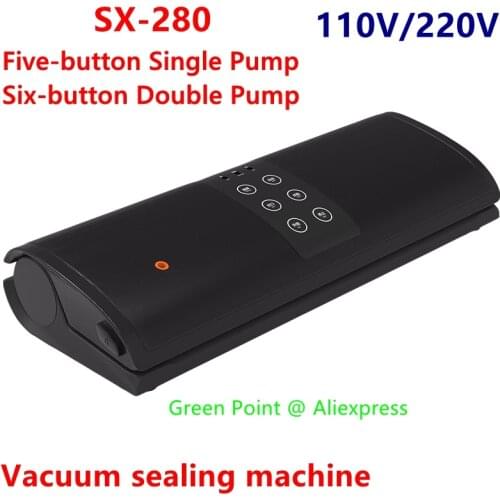 Automatic Food Sealer Vacuum Packaging Machine SX-280 Five-Button Single Pump Six Button Double Pump Vacuum Sealing 110V/220V