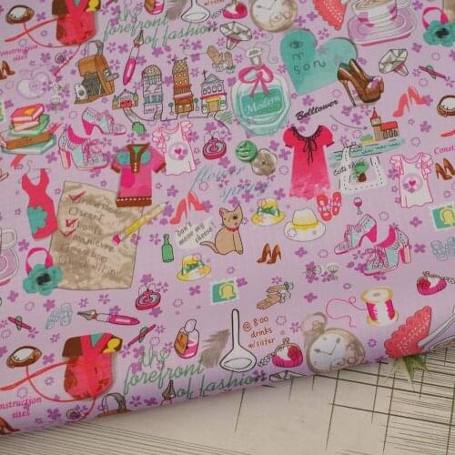 PVC coated waterproof fabric - Beautify dress and Perfume bottle on Violet background (WF332)