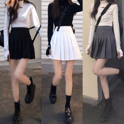 Pleated skirt female 2021 spring and summer new bag hip high waist a-line gray short skirt hot girl all-match thin