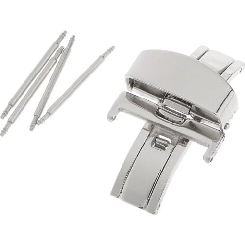 Stainless Steel Butterfly Clasp Watch Buckle Push Belt Strap Clasp 20 Mm