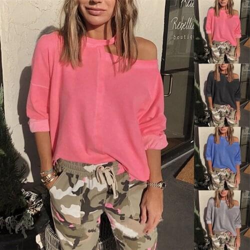 New Fashion Autumn Winter Tops Tees Womens Casual Bat Sleeve Neon Pink Sexy T-shirt Top Harajuku T-Shirts Women Clothing 2021