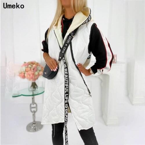 2021 Winter New Fashion Women Long Vests Hooded Sleeveless Casual Lady Brief Outwear Vest Blouse Shirts Coat Femme Sweatshirt