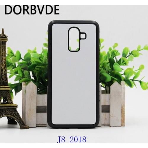 2D Sublimation Blank TPU+PC rubber Case for Samsung J8 2018 with Aluminum Inserts 10pcs/lot