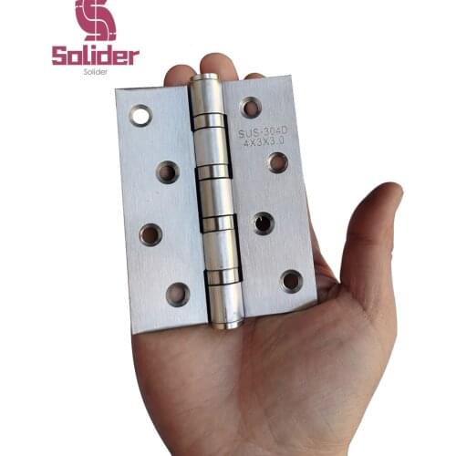 4Pcs 4*3*3 Inch Stainless Steel Mute Flat Hinge Loose-leaf Doors Windows Hinge