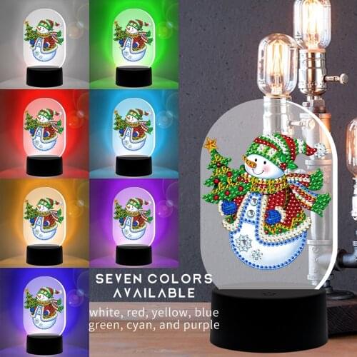 DIY Diamond Painting LED Light Lamp Christmas Special Shaped Diamond Mosaic Cross Stitch Embroidery Diamond Art Rhinestone Decor