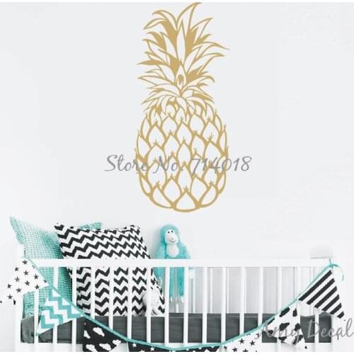 Large Pineapple Wall Decal Gold Pineapple Decor Unique Gift Idea Living Room Home Decor Art adesivo de parede Vinyl Sticker A731