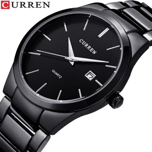 CURREN Fashion Business Calendar Quartz Wrist Watch Stylish Mens Watch Military Waterproof Full Steel Male Clock 2021 HOT sell