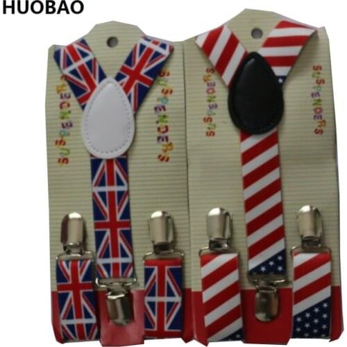 HUOBAO 2019 New Cute Kids Toddle Clip On Adjustable Fashion Flag Braces Suspenders For Baby Boys And Girls