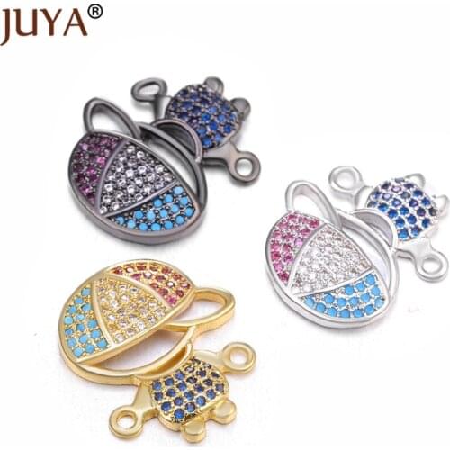 DIY Jewelry Making Components Colored Zircon Rhinestone Boy Charm Connectors For Bracelets Jewellery Making