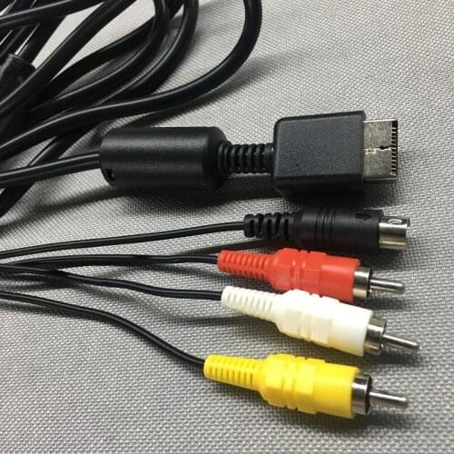 FZQWEG10 PCS 2in1 audio video cord wire S-Video AV Cable for PS2 for PS3 for Playstation 1 2 3
