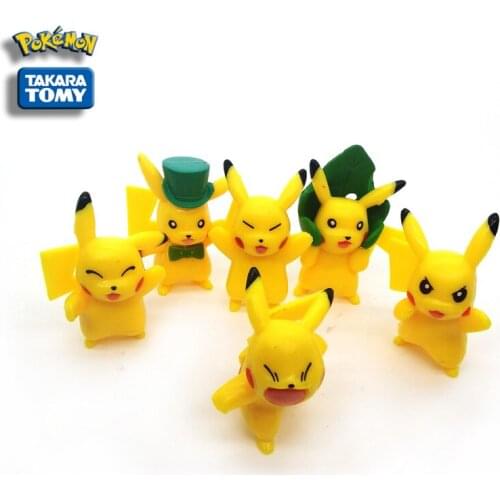 6 styles Pokemon Pikachu Pokémon ornaments Japanese cartoons Hand-made toys Classic collection Kids gifts
