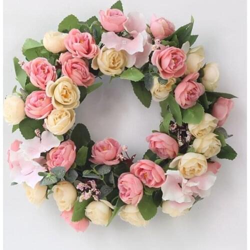 Silk Flower Simulation Garland Silk Cloth Rose Garland Door Decoration Wall Decoration Holiday Decoration Decorative Flower
