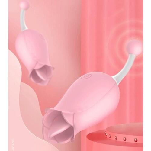 Clitoral Licking Tongue Vibrator G Spot Vibrating with 10 Strong Licking Clitoris Stimulation Waterproof Rechargeable Sex Toy