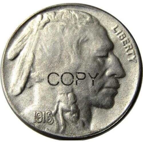 US 1916 5C Doubled Die Obverse (Regular Strike) Buffalo Five Cents Copy Coin