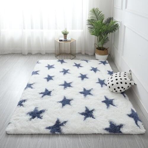 Living Room Bedroom Carpet Polyester Filament Silk Girl Heart Ins Wind Cute Plush Childrens Room Bedside Blanket Floor Mat
