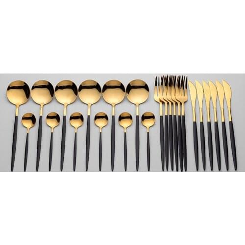 Kitchen Tableware Forks Knives Spoons Stainless Steel Cutlery Complete Dinner Set Dinnerware Sets Fork Dropshipping