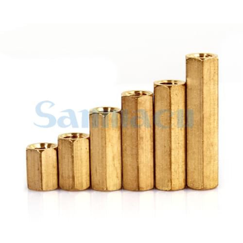 10pcs M4 Female Hex Screw Brass PCB Standoffs Hexagonal Spacers